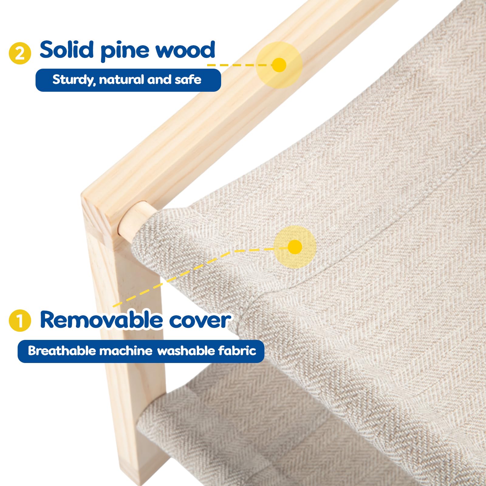 Elevated CatAve Cat Hammock shown in a cozy corner for dry, warm lounging.