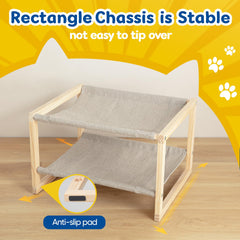 Sturdy pine frame on CatAve Cat Hammock supports up to 60 pounds per tier.