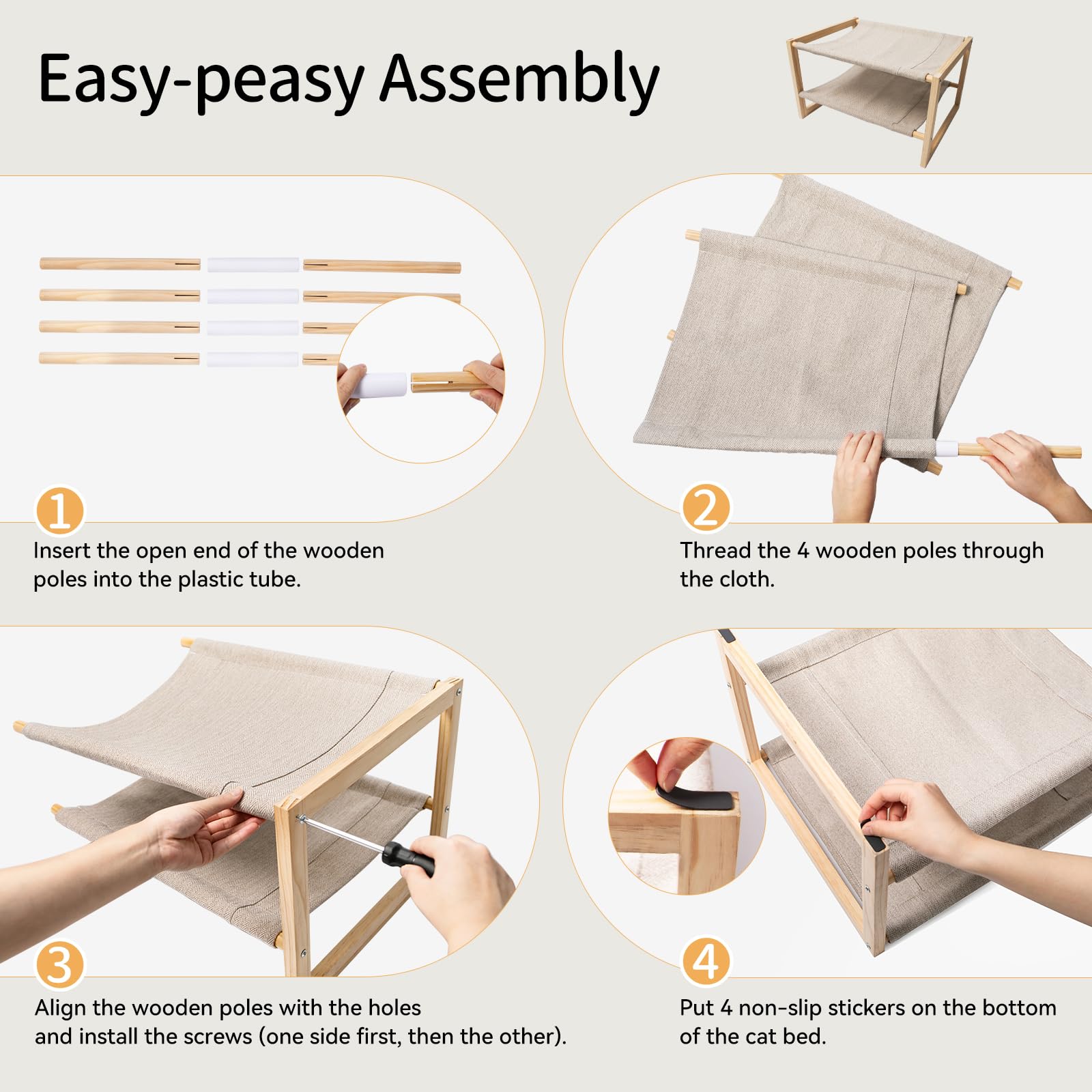 Two cats relaxing on CatAve Hammock, highlighting shared-nap use.