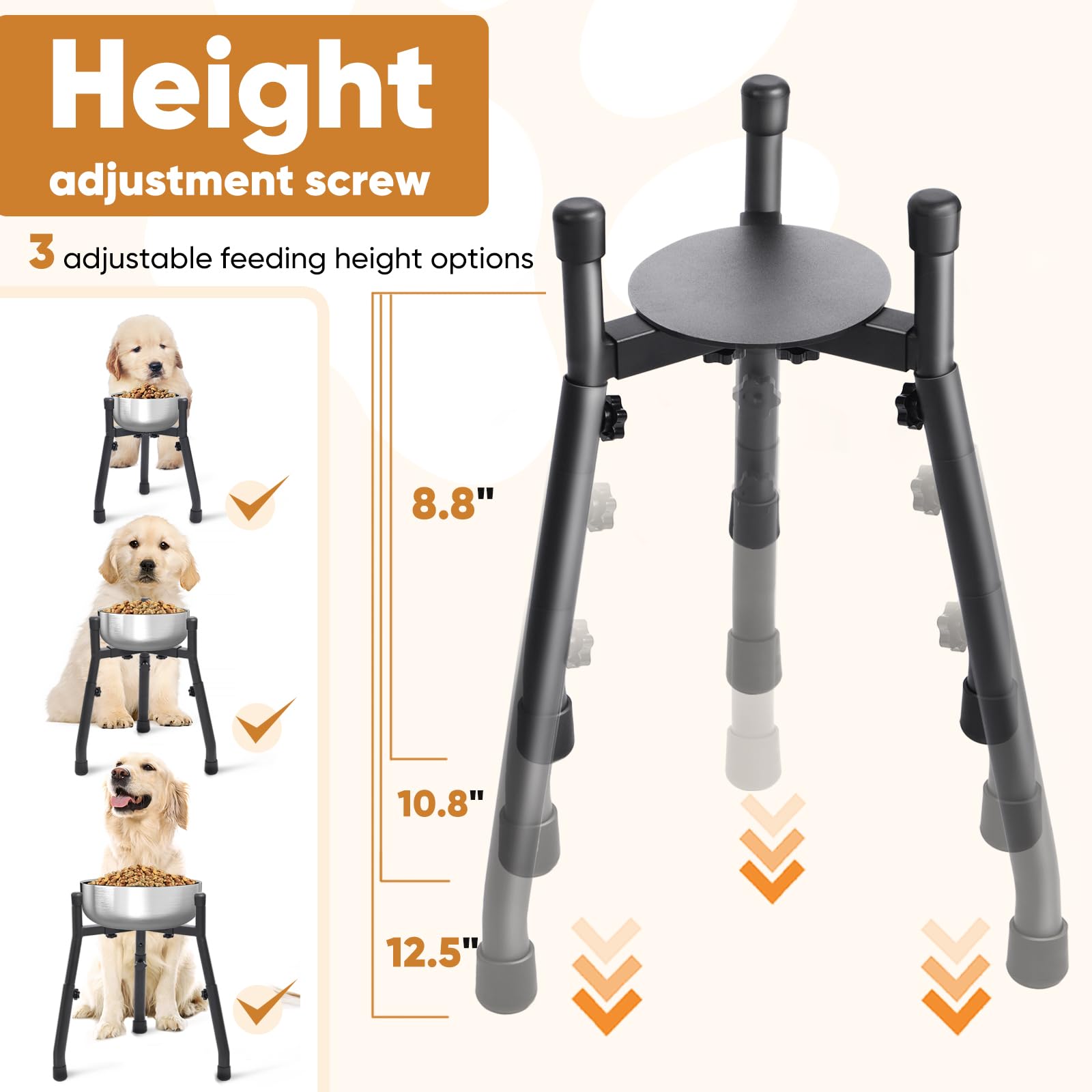 CatAve stable base with outward-angled legs reduces tipping
