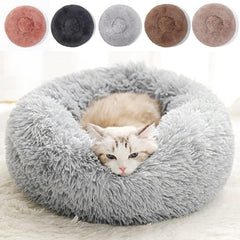 Catbeds cama redonda gris claro 24x24 para perros pequeños, espacio acogedor.