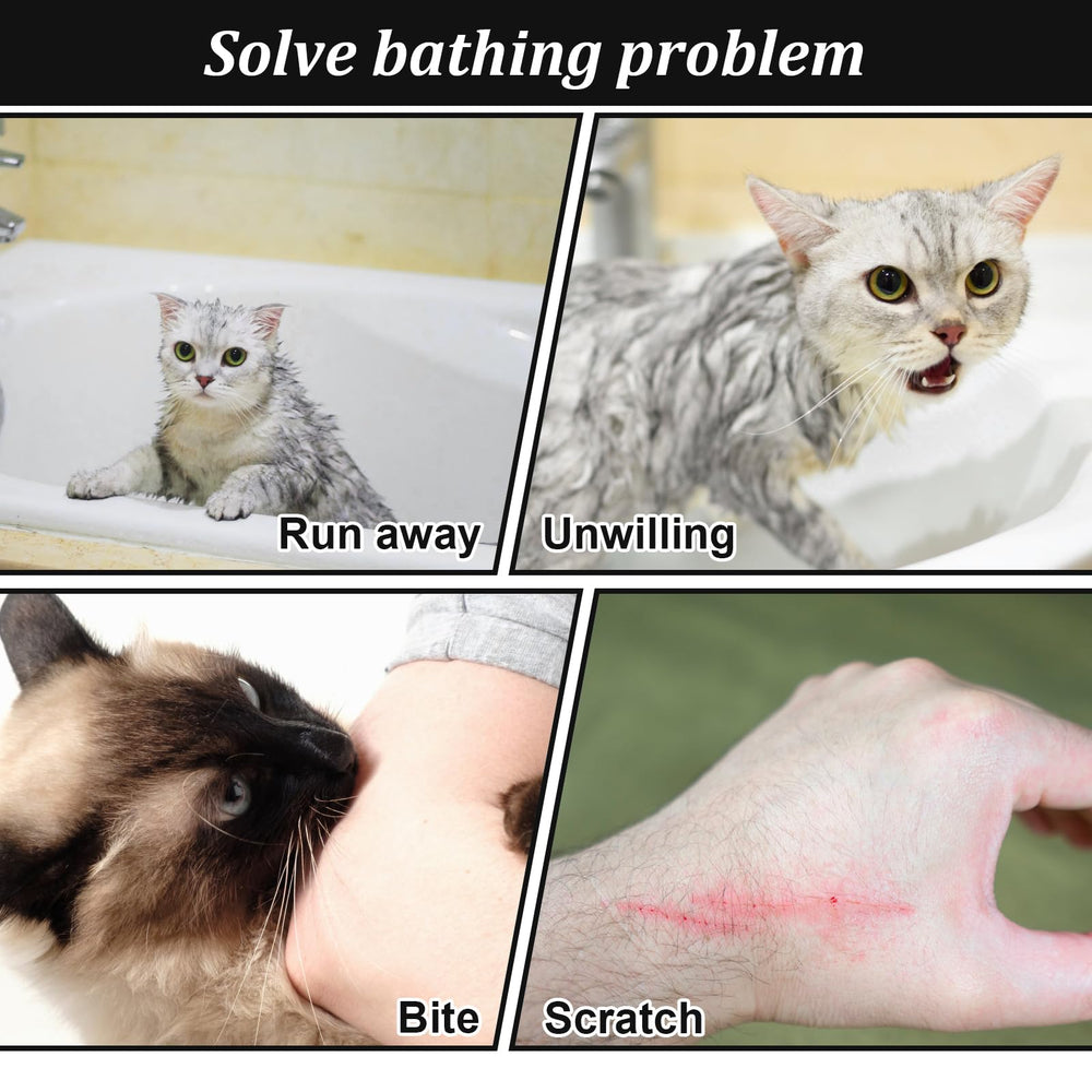 Catcan Cat Bathing Bag adjustable-drawstrings prevent escapes and protect paws.