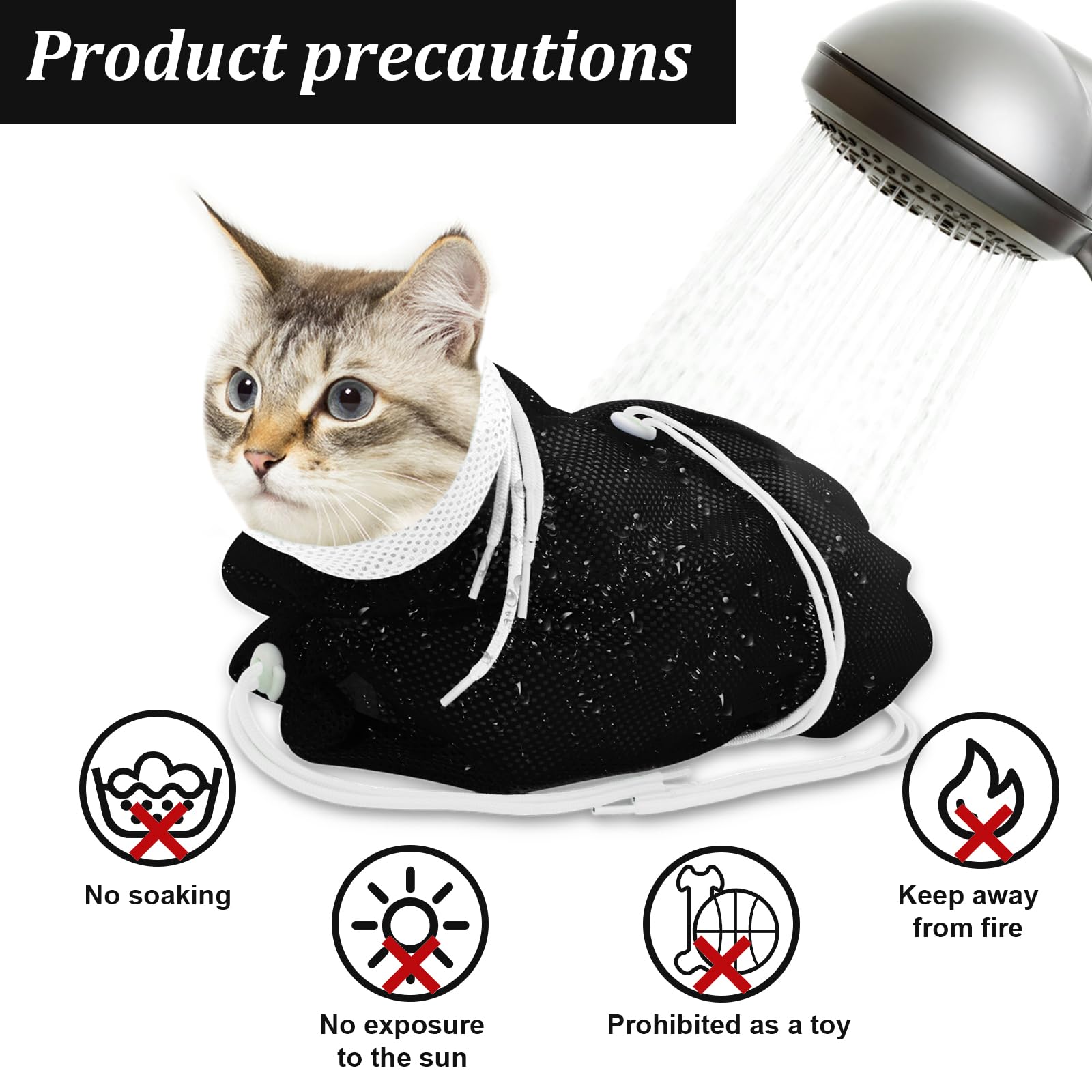 Catcan Cat Bathing Bag anti-scratch design minimizes bites and scratches during baths.