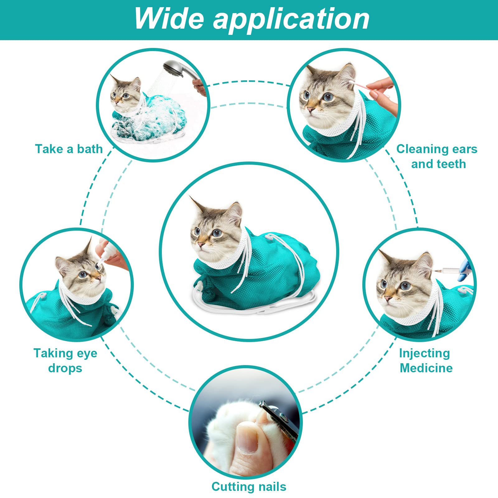 Catcan Cat Bathing Bag fastening buckle enables adjustable snugness