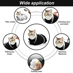 Catcan Cat Bathing Bag fastening-buckle secures cats as they enter the bath.
