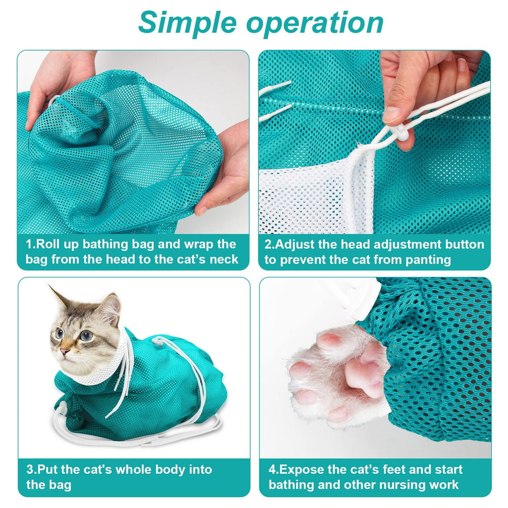 Catcan Cat Bathing Bag soft mesh material offers breathable comfort