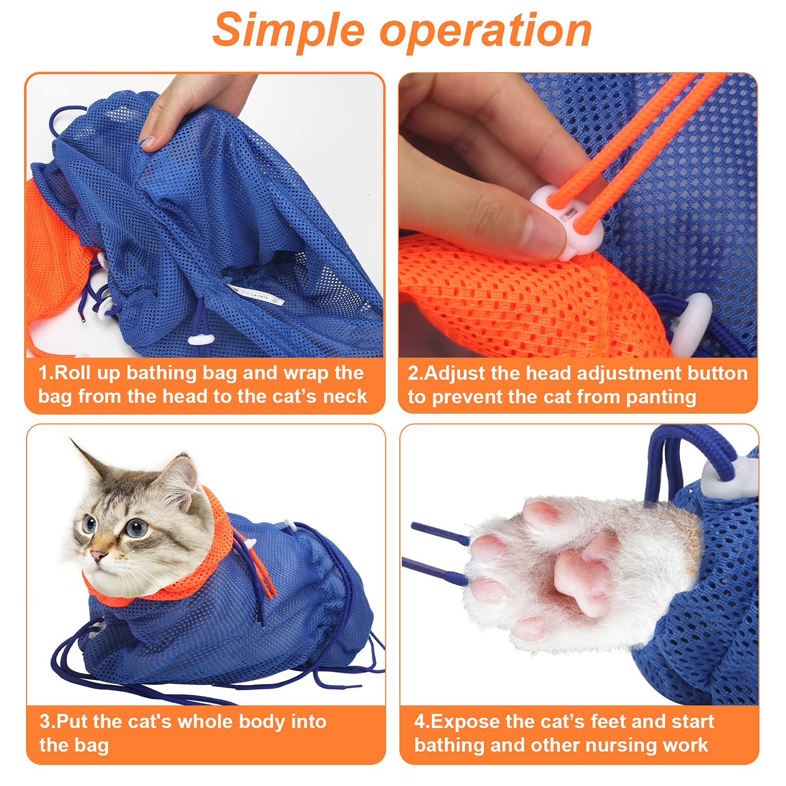 Catcan wide-function design supports bathing, nail trimming, and ear cleaning