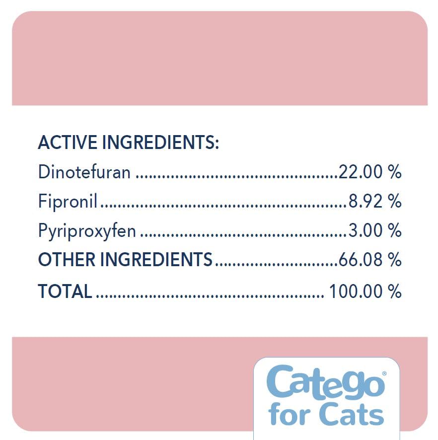 Catego for Cats kills fleas within 6 hours after application.
