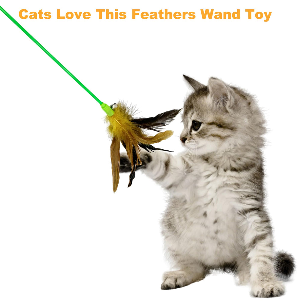 CATENEED indoor cat wand – lightweight 18.9-inch length supports wide-reaching play.