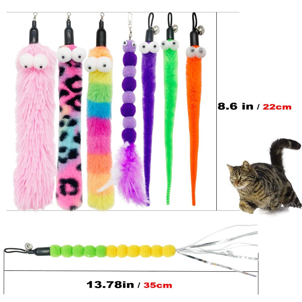 CATENESS wand attachments worms feathers enhance interactive playtime