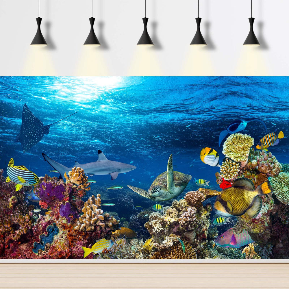 CaterRina tropical fish seascape backdrop creates immersive scenes for photo-worthy tank shots