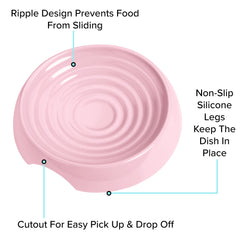 CatGuru BPA-free melamine pink bowl highlights durable, odor-resistant feeding