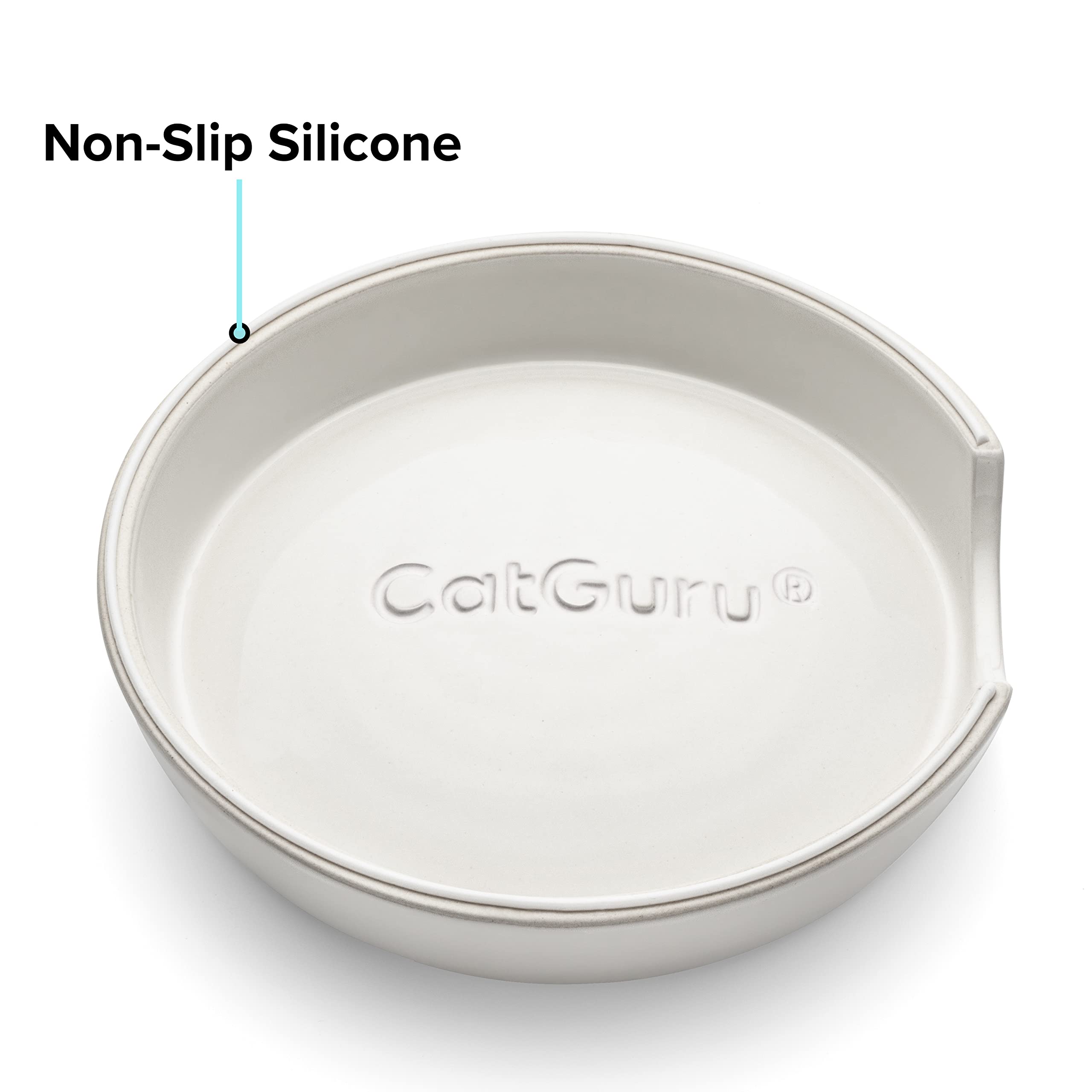 CatGuru bowls labeled dishwasher and microwave safe for easy cleanup.
