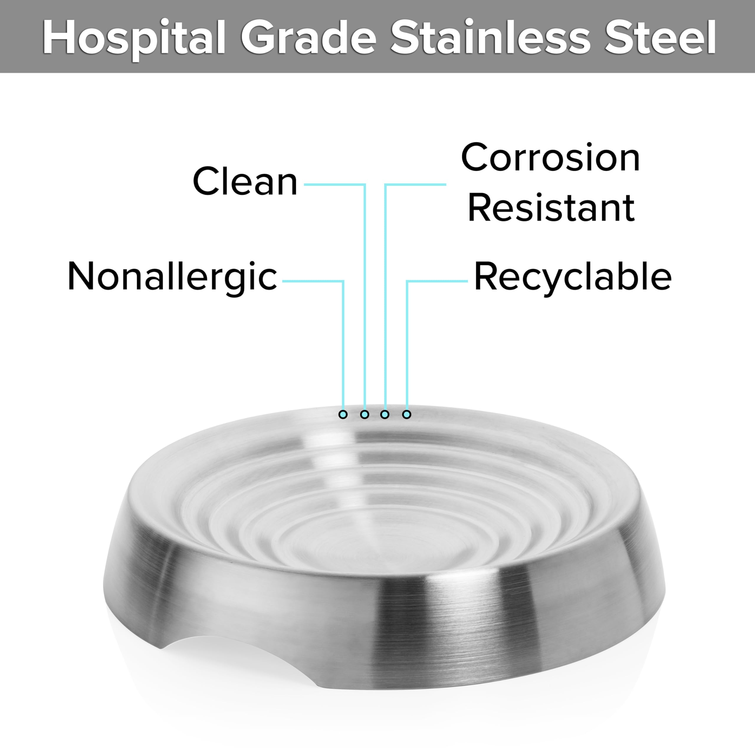 CatGuru bowls stainless steel material resists odors and cleans easily.