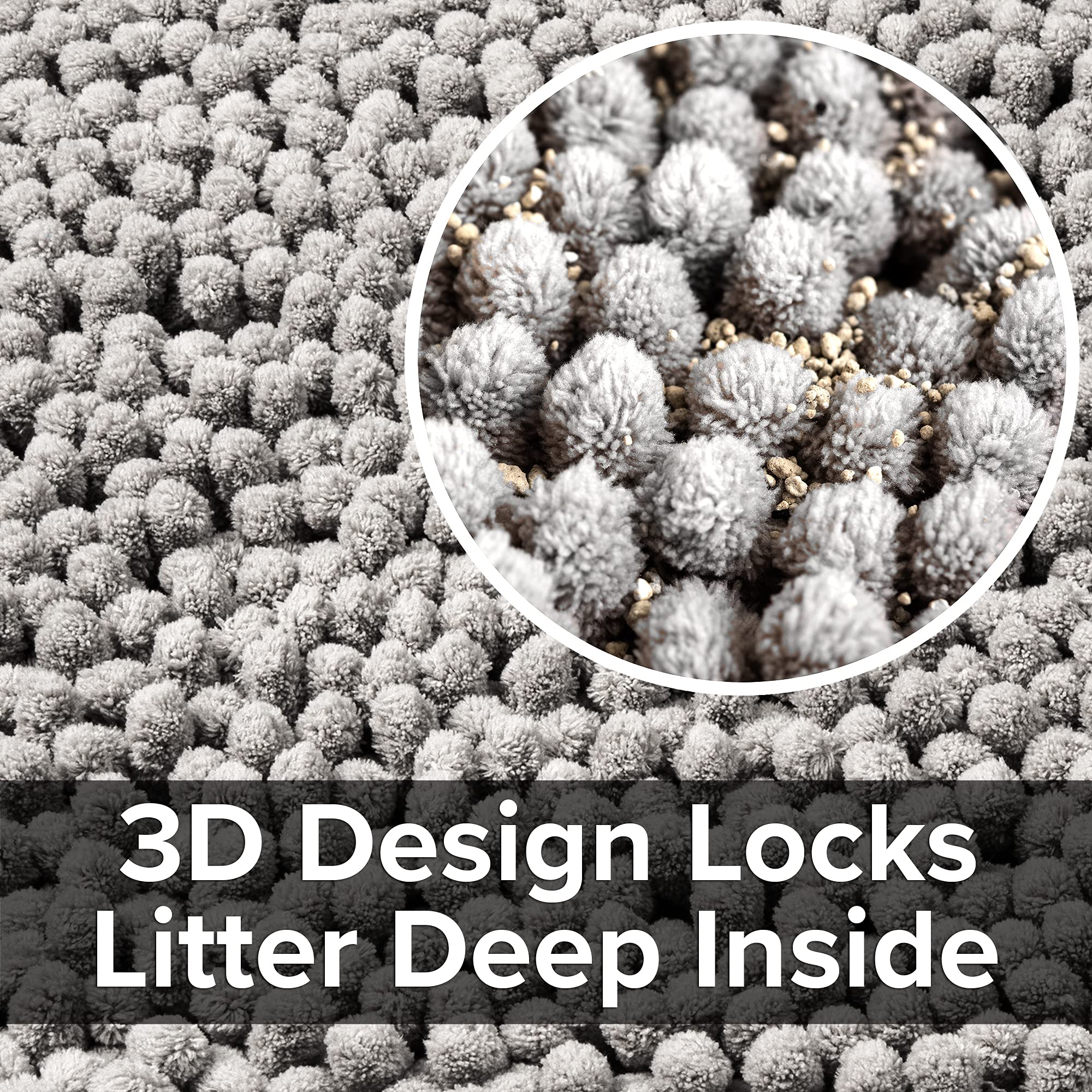 CatGuru Cat Litter Mat close-up reveals 3D design that traps litter efficiently