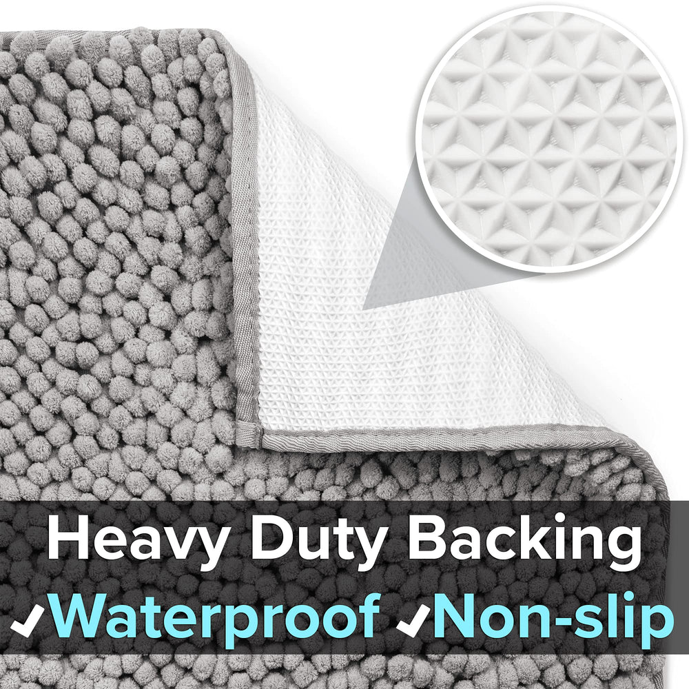 CatGuru Cat Litter Mat with non-slip backing stays in place to reduce spills
