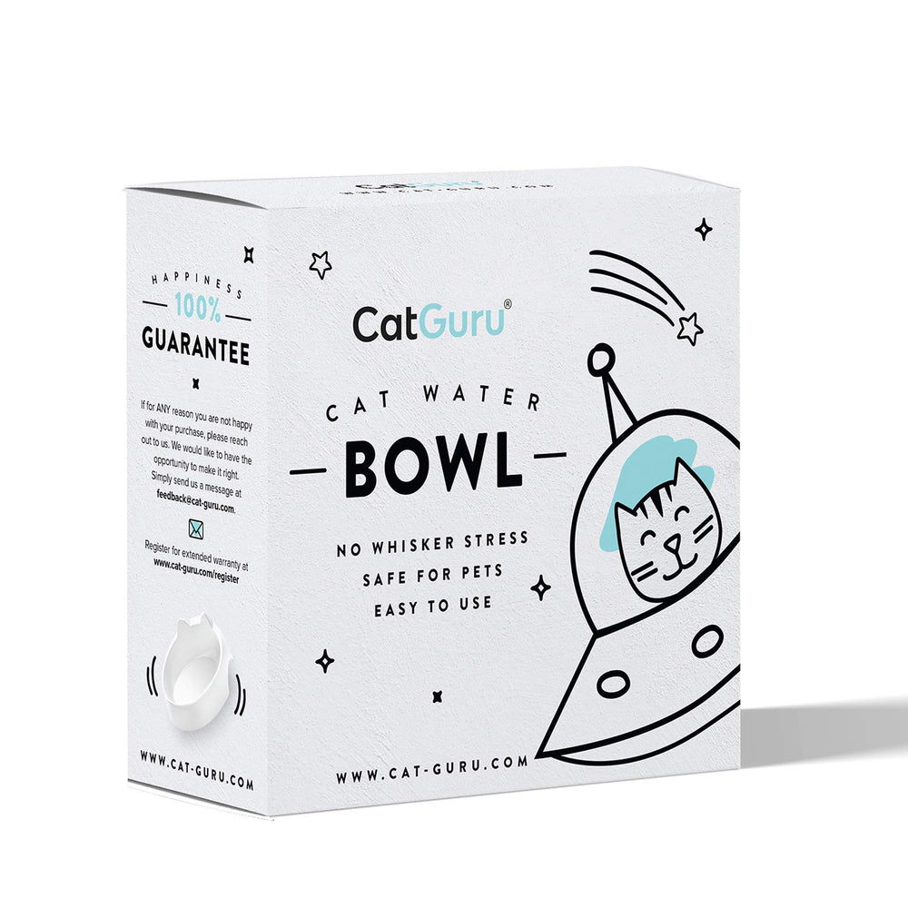 CatGuru durable melamine cat bowl Marshmallow resists chips and scratches