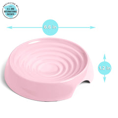 CatGuru pink non-slip feet bowl for stable dining on slick floors