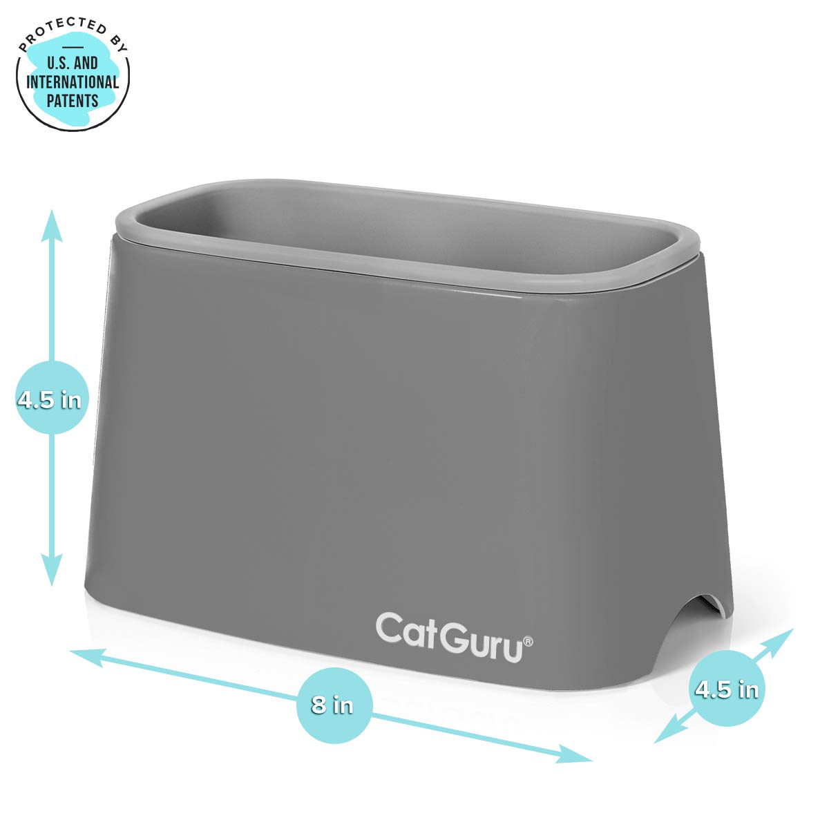 CatGuru Premium Cat Litter Scoop Holder gray in use beside litter box