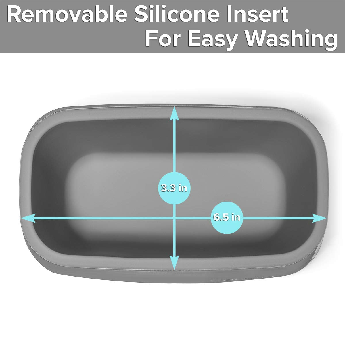 CatGuru Premium Cat Litter Scoop Holder gray silicone-insert removable for easy cleaning