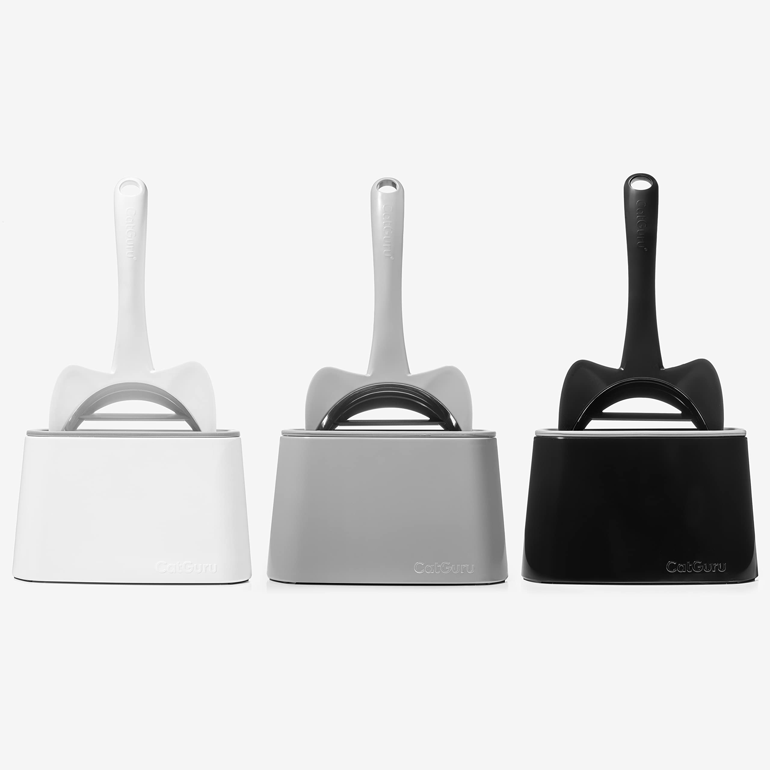 CatGuru Premium Cat Litter Scoop Holder gray sturdy base for stability
