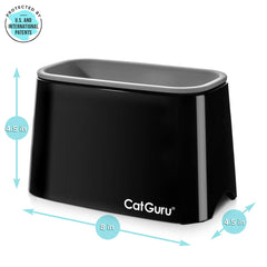 CatGuru premium scoop holder front view highlights sleek black finish for tidy home aesthetics.
