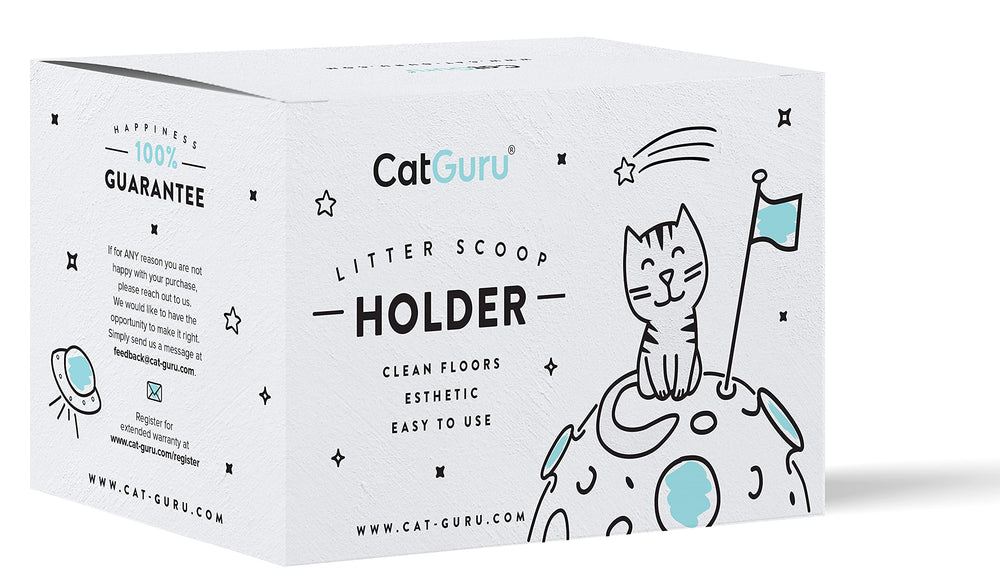CatGuru premium scoop holder showcases easy storage and quick access for daily scooping.
