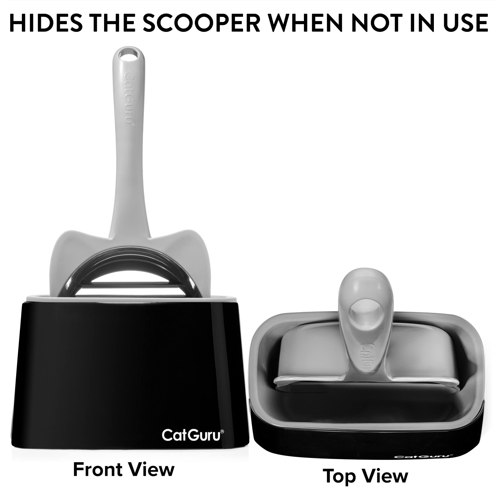 CatGuru premium scoop holder removable silicone insert makes cleaning quick and easy.