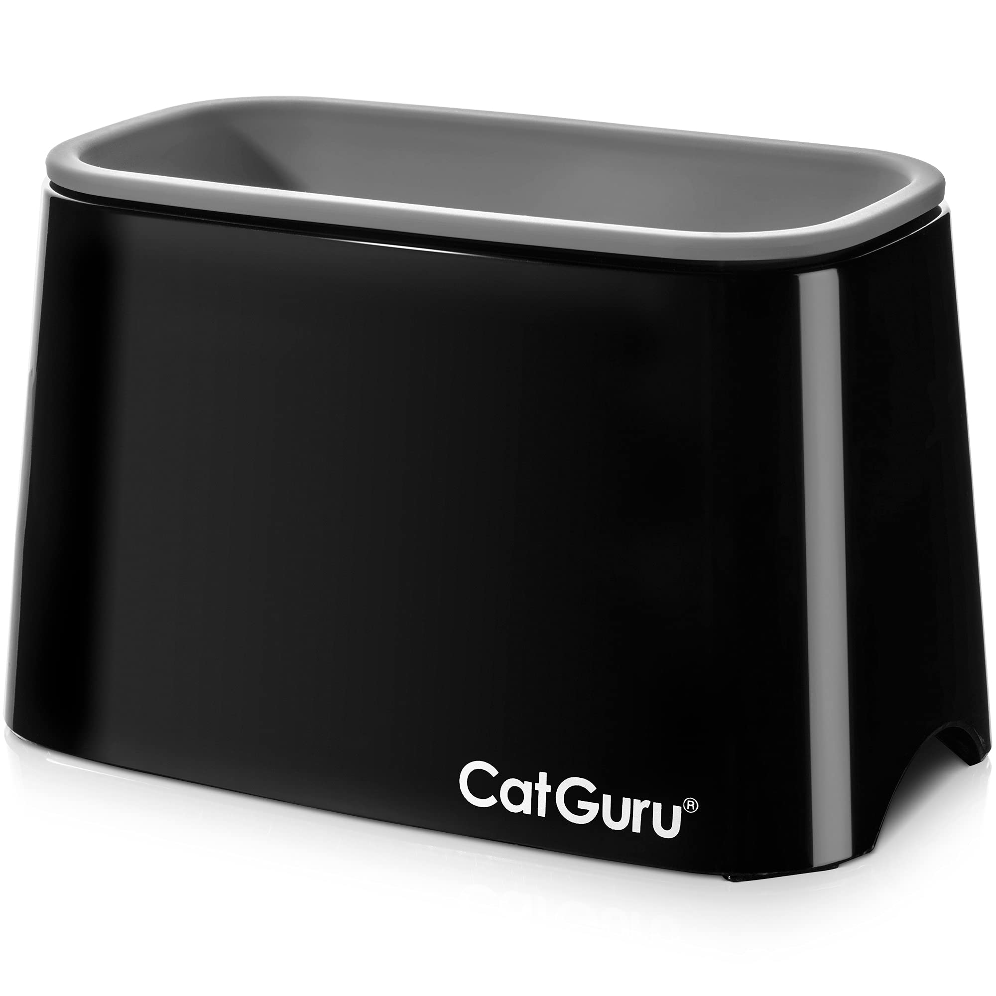 CatGuru premium scoop holder side view shows compact, stable storage beside your litter box.