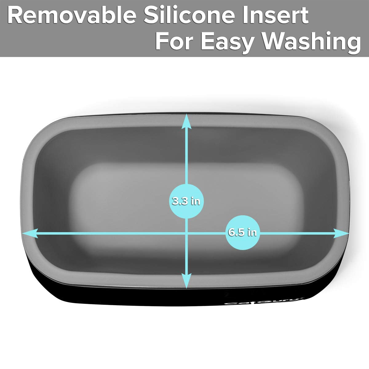 CatGuru premium scoop holder top view demonstrates unobtrusive design that fits busy cat areas.