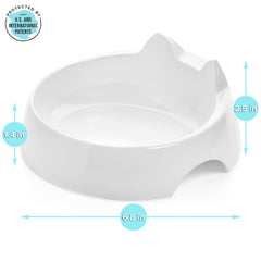CatGuru raised-back design Marshmallow prevents spills during busy mealtimes