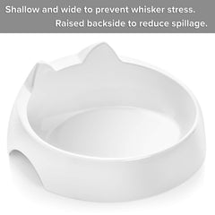 CatGuru wide cat dish Marshmallow supports easy drinking with whisker clearance
