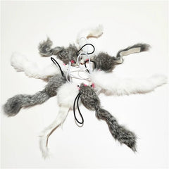 Caticalife Real Rabbit Fur Mouse Toy front view for realistic indoor hunting play