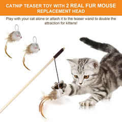 Caticalife replaceable mouse head attachment extends toy life.