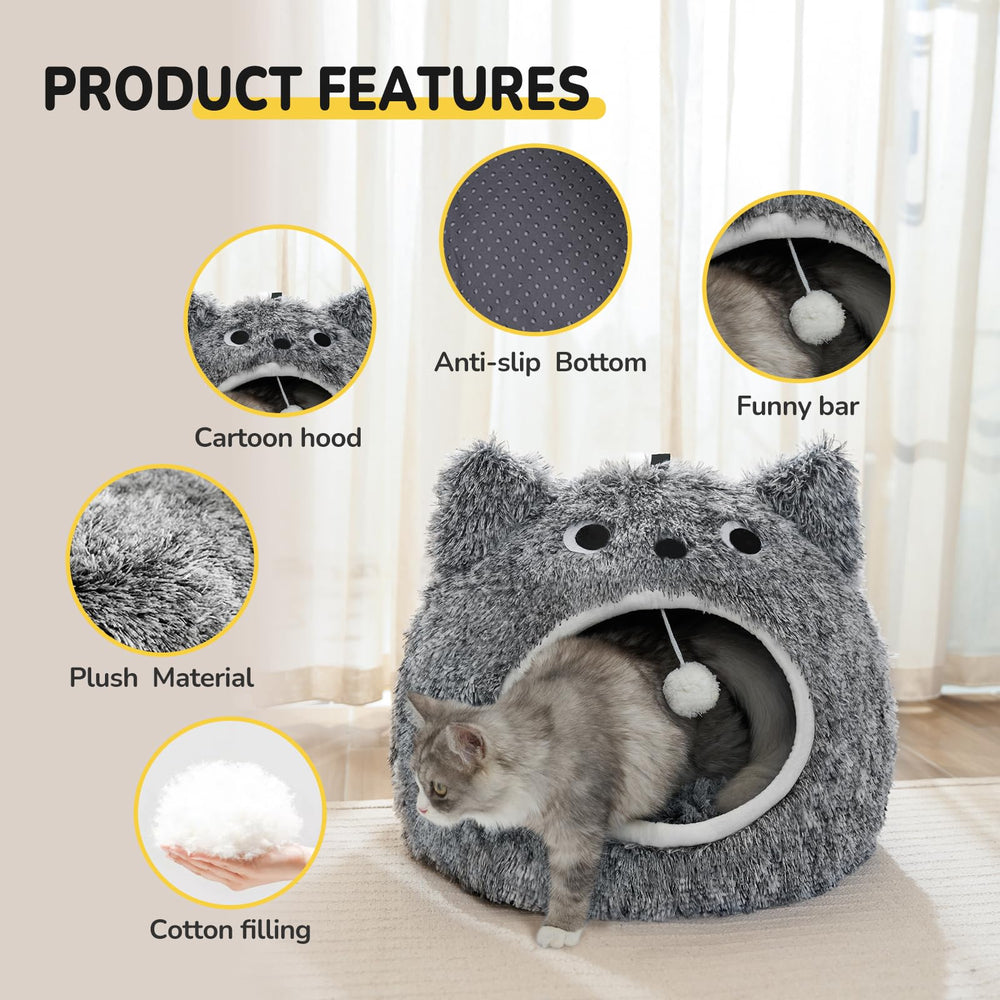 CATISM Cat Bed non-slip-base keeps the bed stationary during play.
