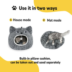 CATISM Cat Bed removable-pillow reveals easy cleaning and seasonal comfort.