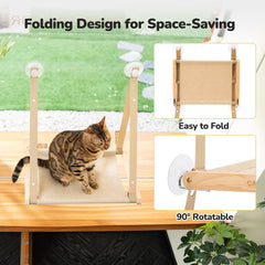 CATISM solid wood frame supports up to 40 pounds for confident, stable lounging.