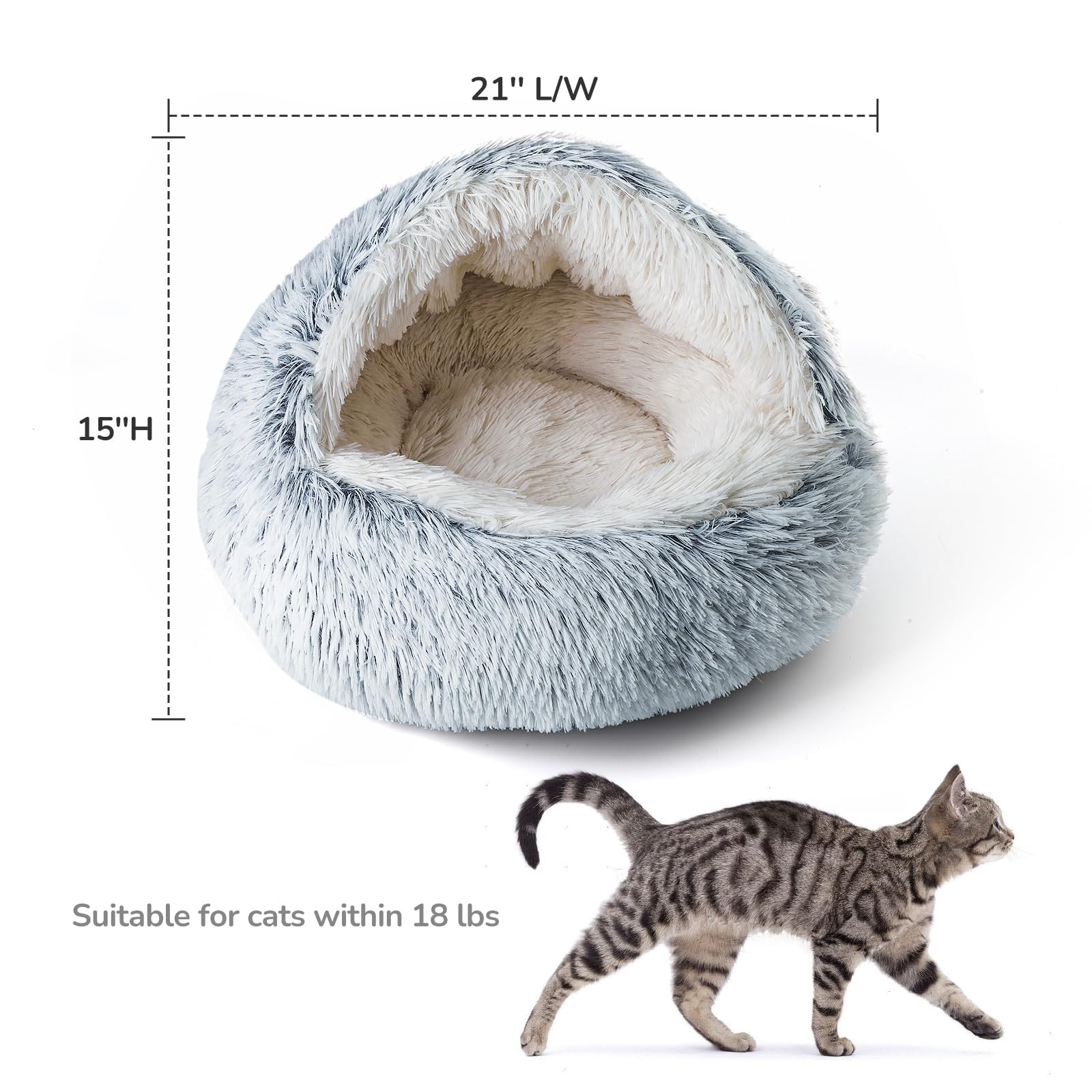 CATISM Cozy Cat Pod gradient coffee and gray colors blend with décor