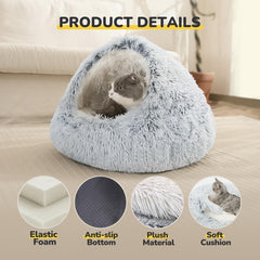 CATISM Cozy Cat Pod hooded nest provides private, secure space for calm lounging