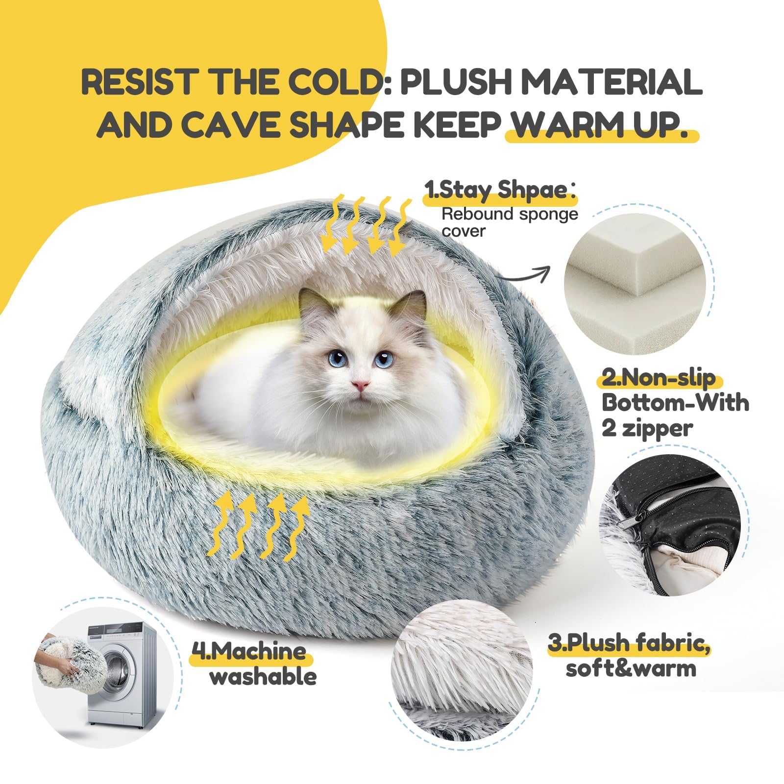 CATISM Cozy Cat Pod 21-inch size fits cats up to 12 pounds