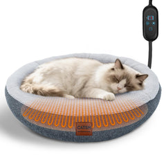 CATISM heated cat bed with donut shape offering secure, cozy rest for indoor cats