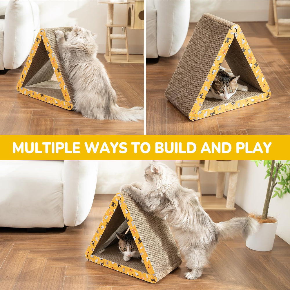 CATISM widened-thick-cardboard accommodates cats of various sizes.