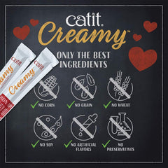 Catit Creamy Lickable Treat 72-pack box on shelf signals value for households.
