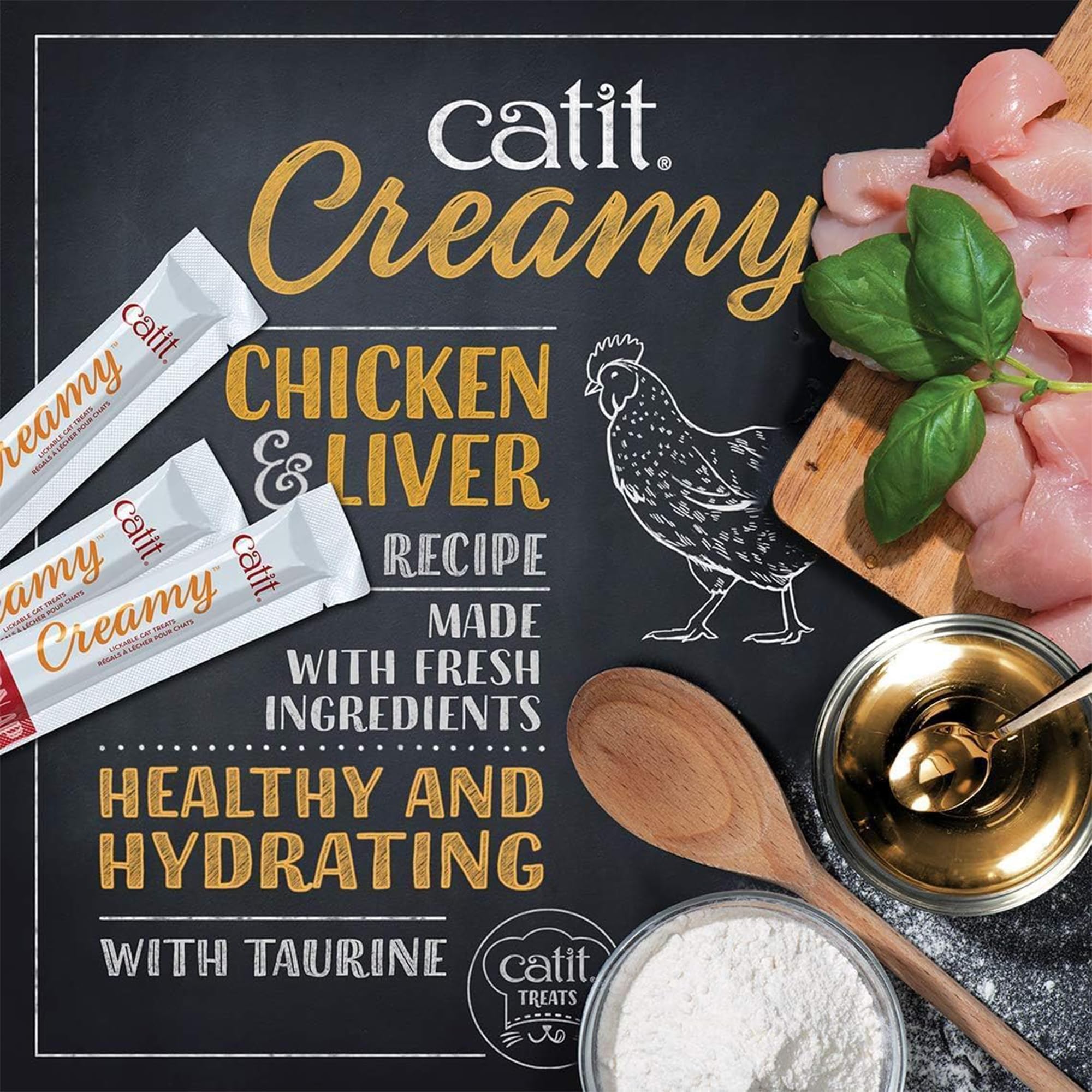 Catit Creamy Lickable Treat varied flavors support fun daily snacking.