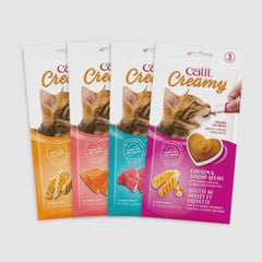 Catit Creamy dish-serve showing convenient serving on a cat dish.