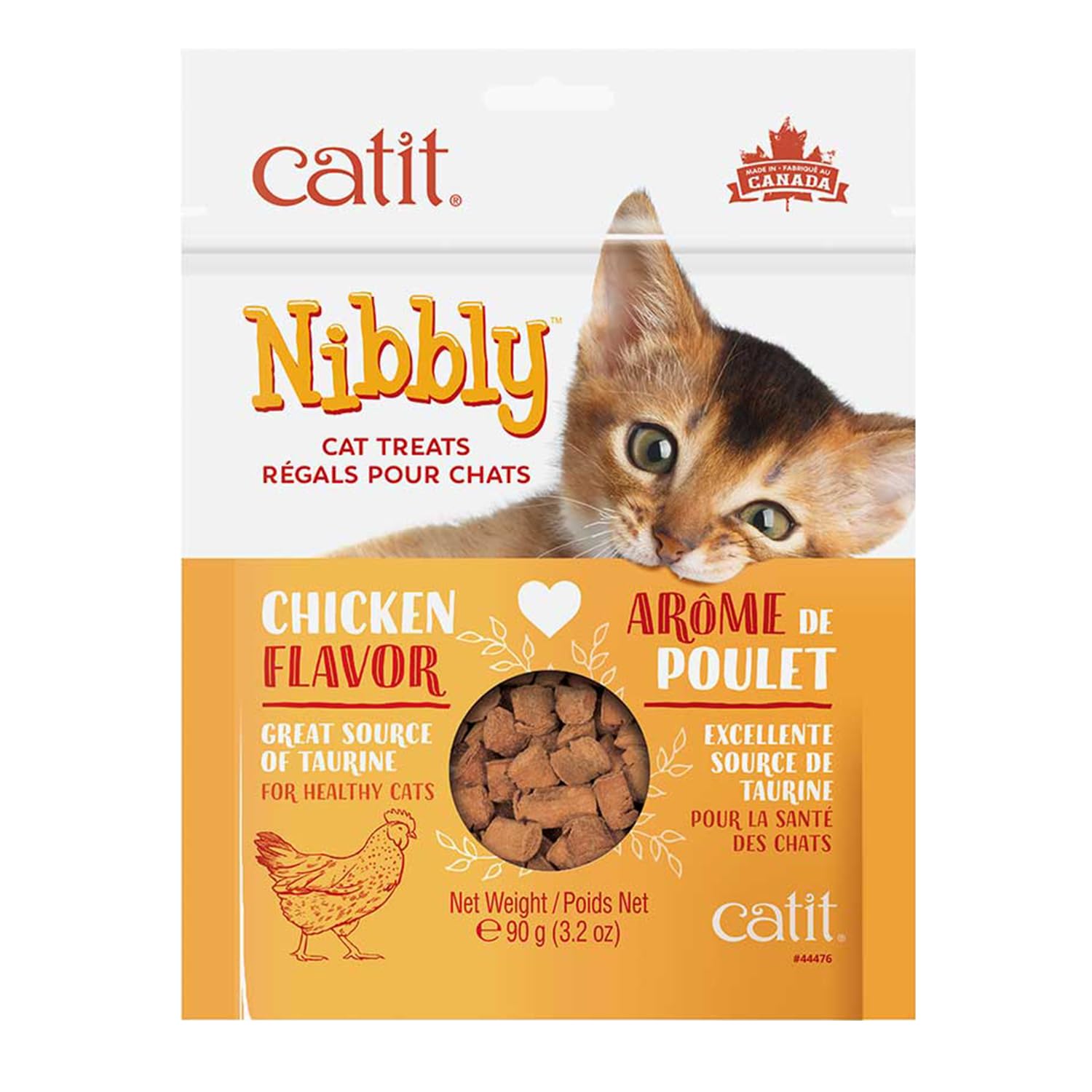 Catit Nibbly Crispy Treats Chicken with a crunchy bite for training rewards and taurine nutrition.