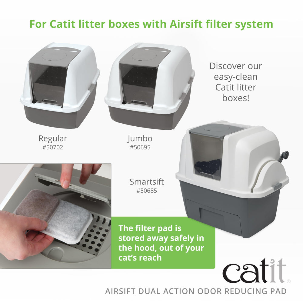 Catit odor reduction visual demonstrates cleaner surrounding air.