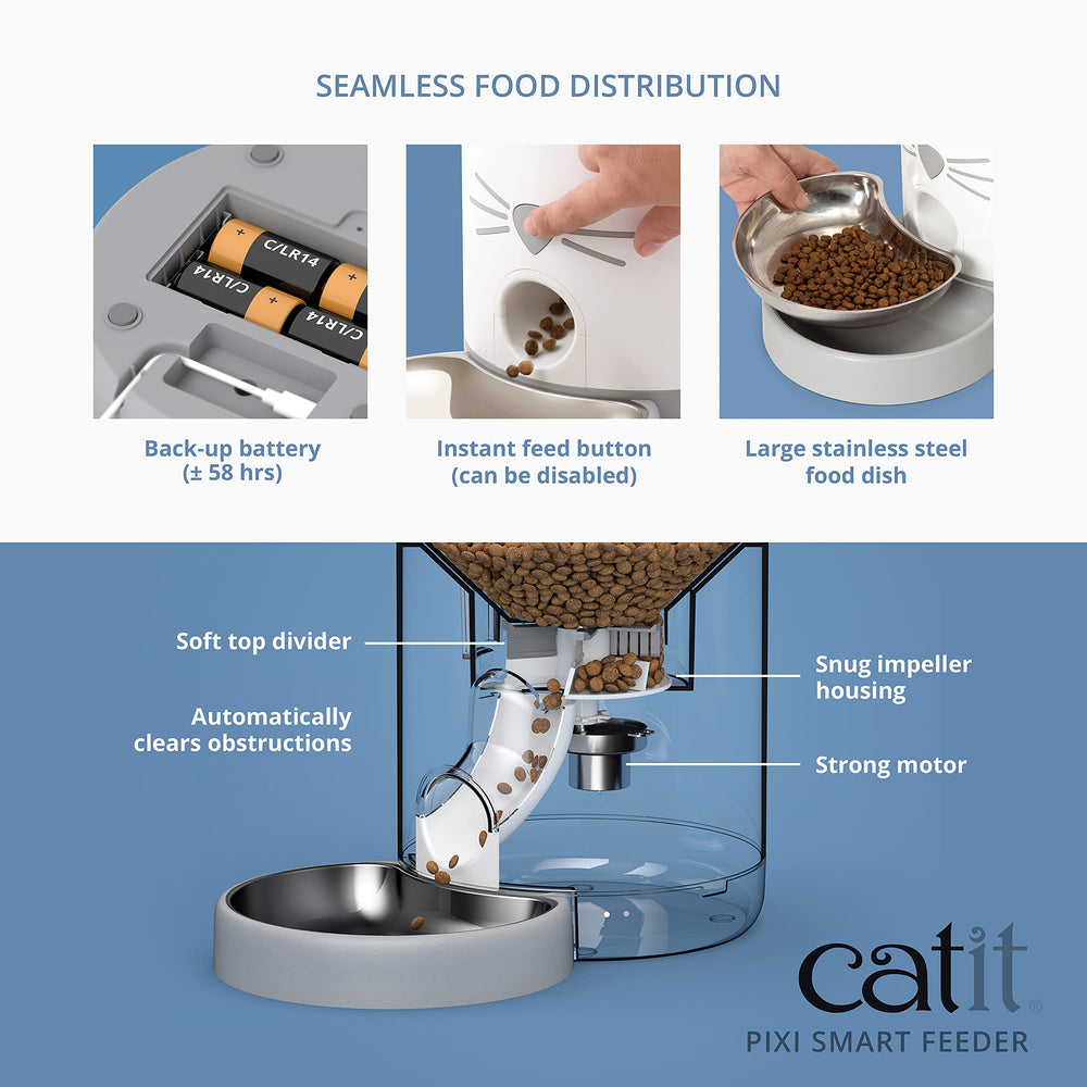 Catit PIXI desiccant pad keeps kibble dry and fresh between meals.