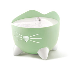 Catit PIXI fountain calm flow option provides easy sipping with whisker-friendly surface.