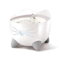 Catit PIXI fountain front view highlights accessible water and playful design.